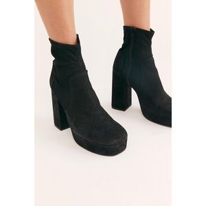 Free People Smythe Black Suede Platform Boot